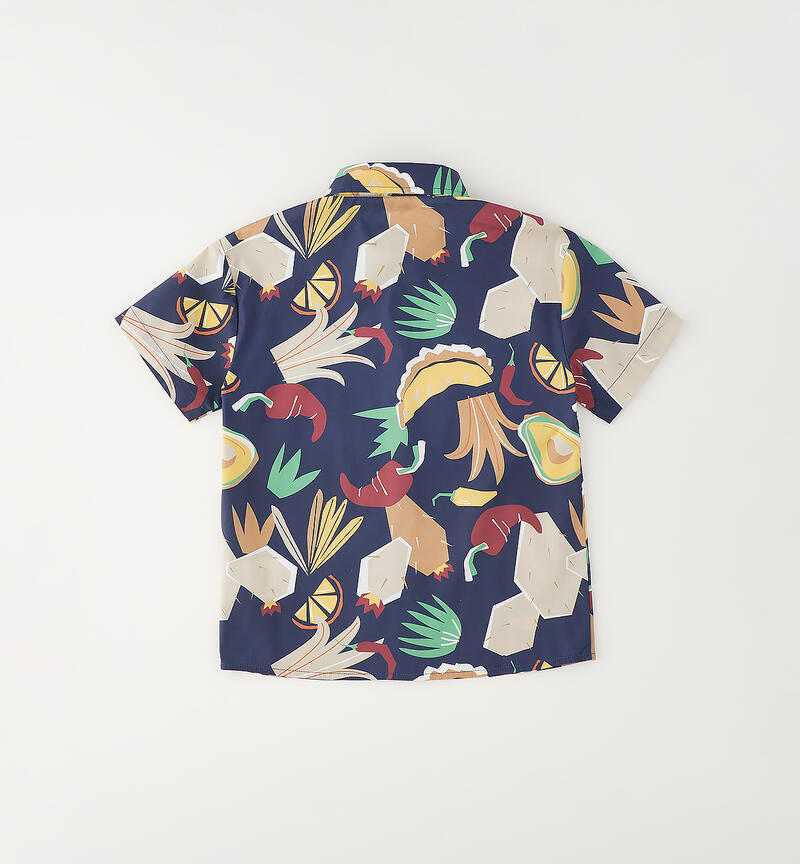 Camicia estiva per bambino BIANCO-BLU-6BZG