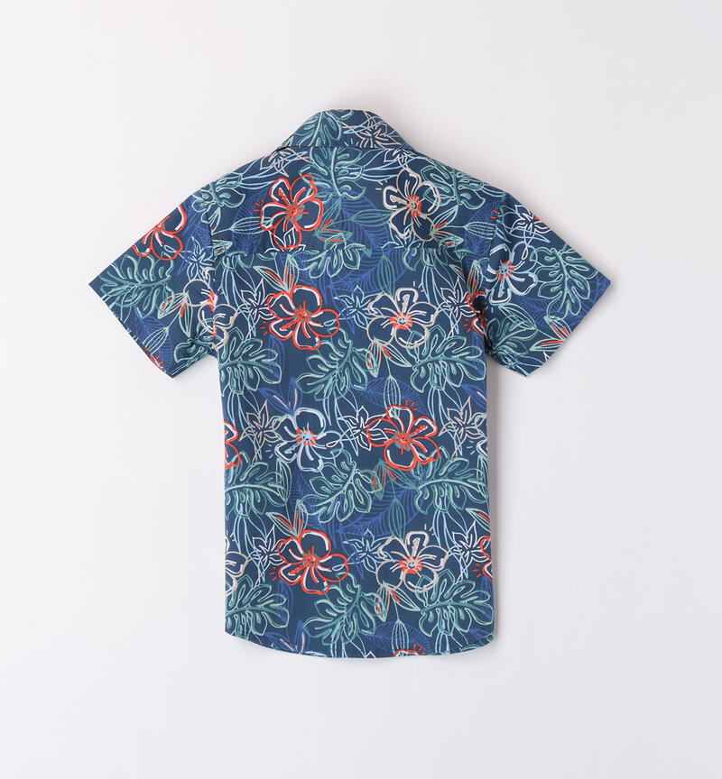 Boys' Hawaiian shirt  NAVY-MULTICOLOR-6AHR