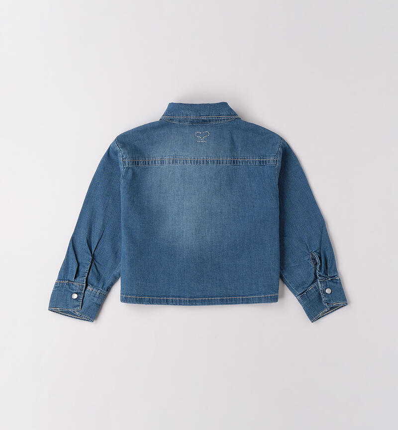 Camicia jeans bambina STONE WASHED CHIARO-7400