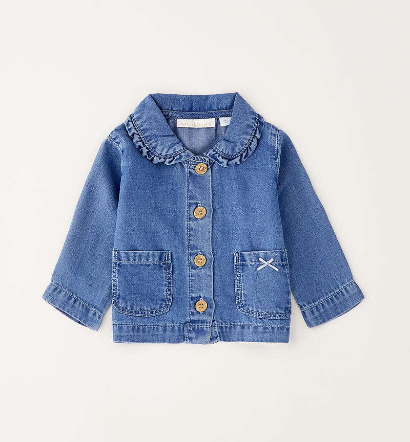 Baby girl's denim shirt STONE WASHED CHIARO-7400