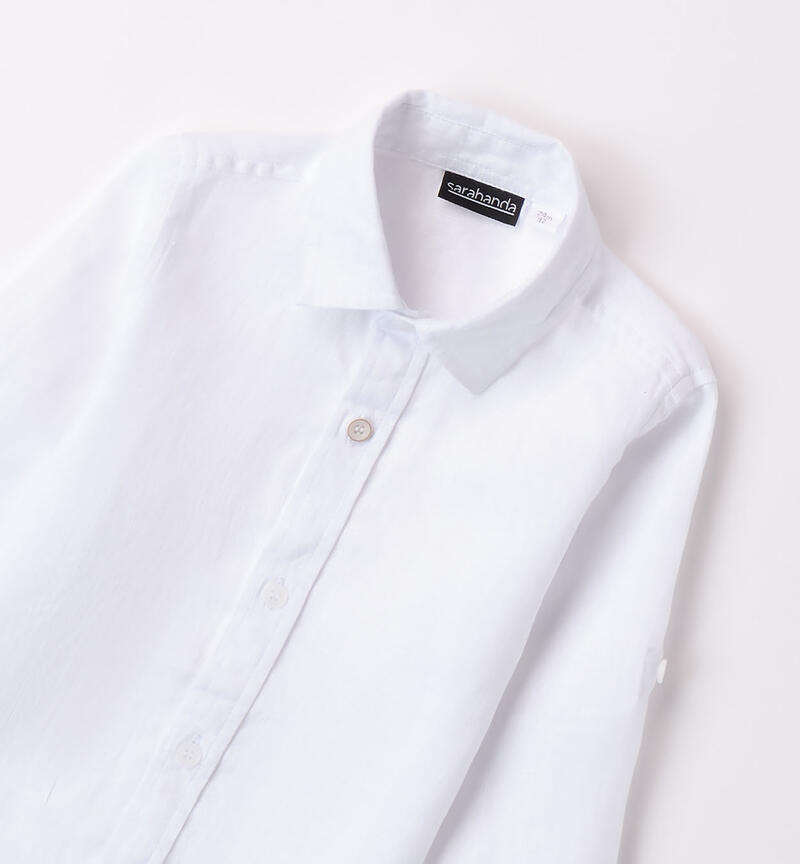 Boys' linen shirt BIANCO-0113
