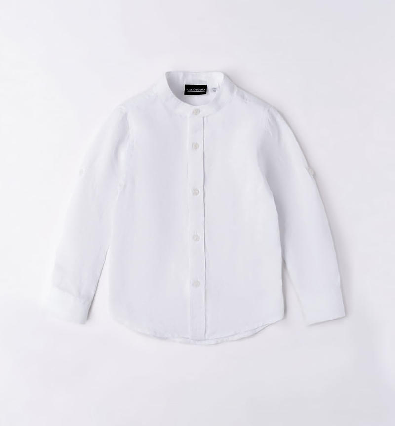 Sarabanda linen shirt for boys from 6 months to 8 years BIANCO-0113