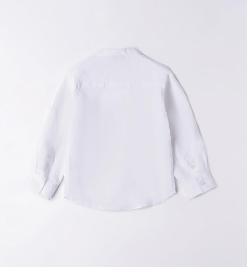 Camicia lino bambino da 6 mesi a 8 anni Sarabanda BIANCO-0113