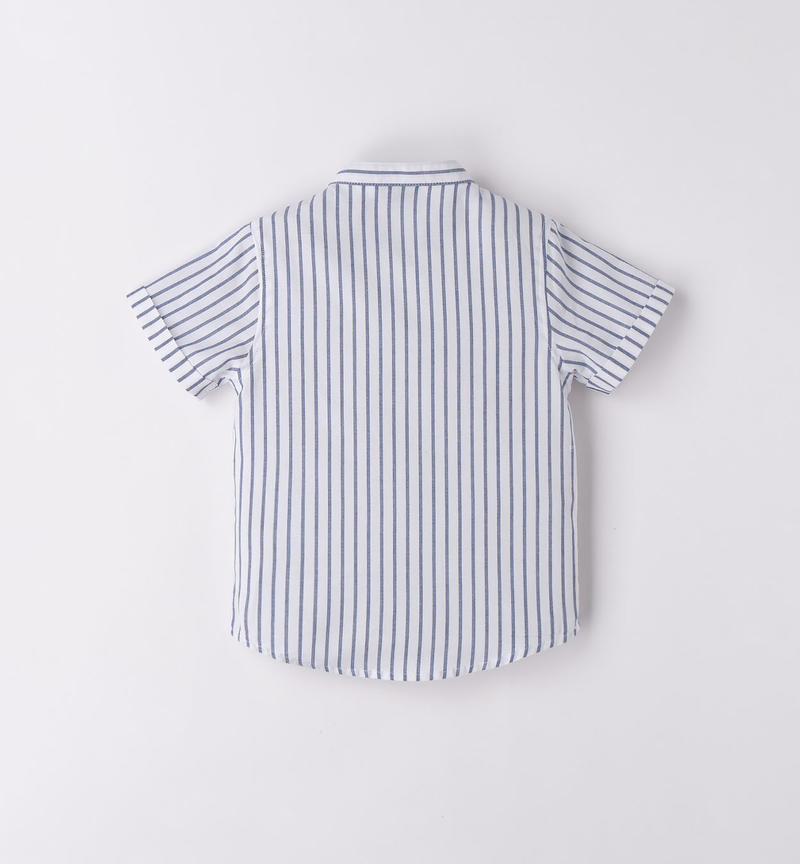 Sarabanda boys' short-sleeved shirt with a bow tie for boys from 9 months to 8 years BLU INDIGO-3647