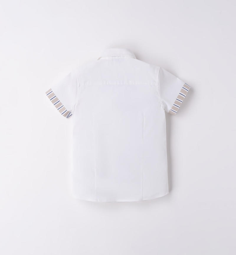 Sarabanda short-sleeved shirt with a pocket for boys from 9 months to 8 years BIANCO-0113