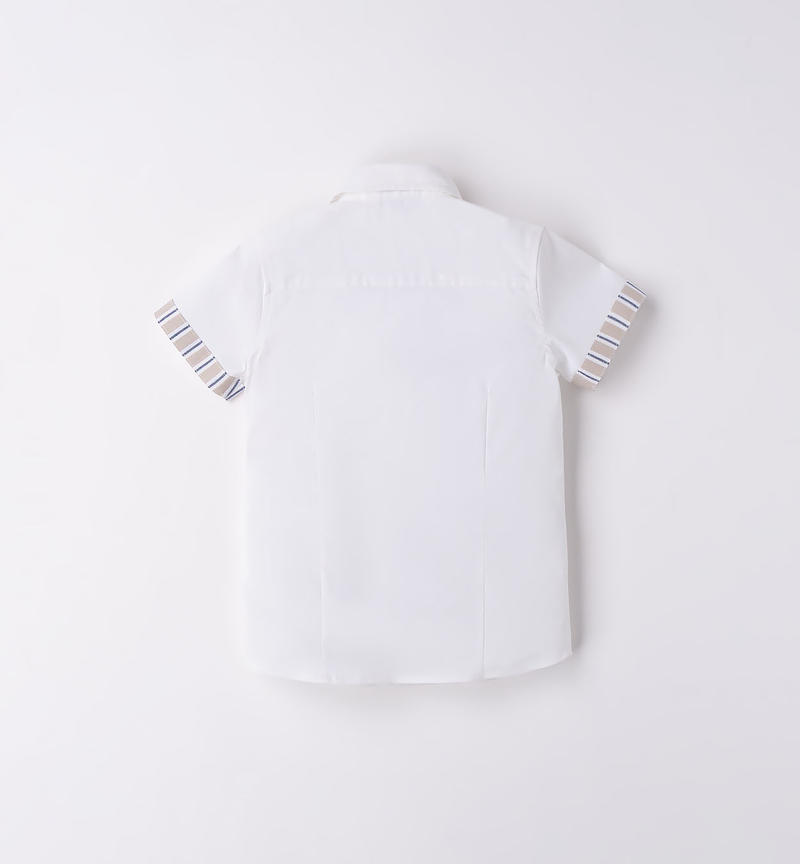 Camicia manica corta con taschino per bambino da 9 mesi a 8 anni Sarabanda BIANCO-0113
