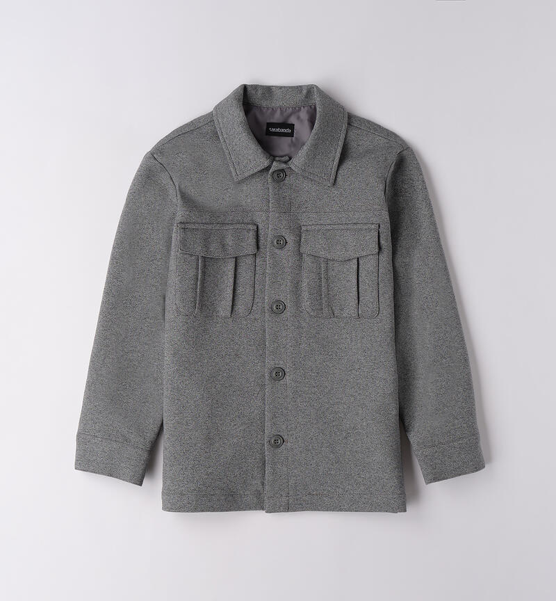 Camicia modello giubbotto ragazzo GRIGIO MELANGE-8992