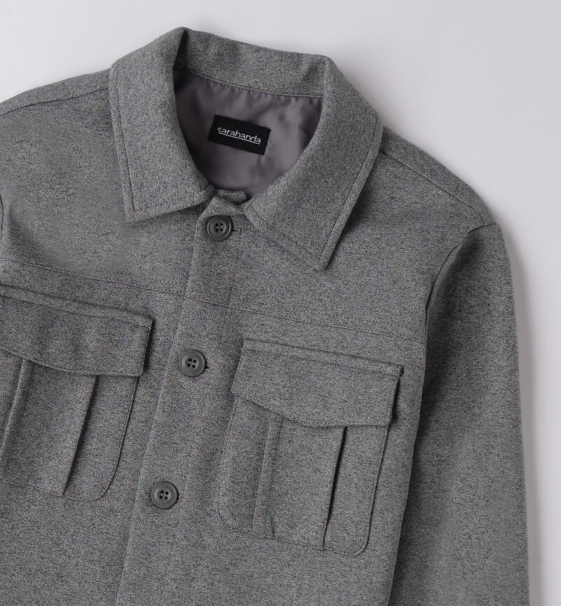 Camicia modello giubbotto ragazzo GRIGIO MELANGE-8992