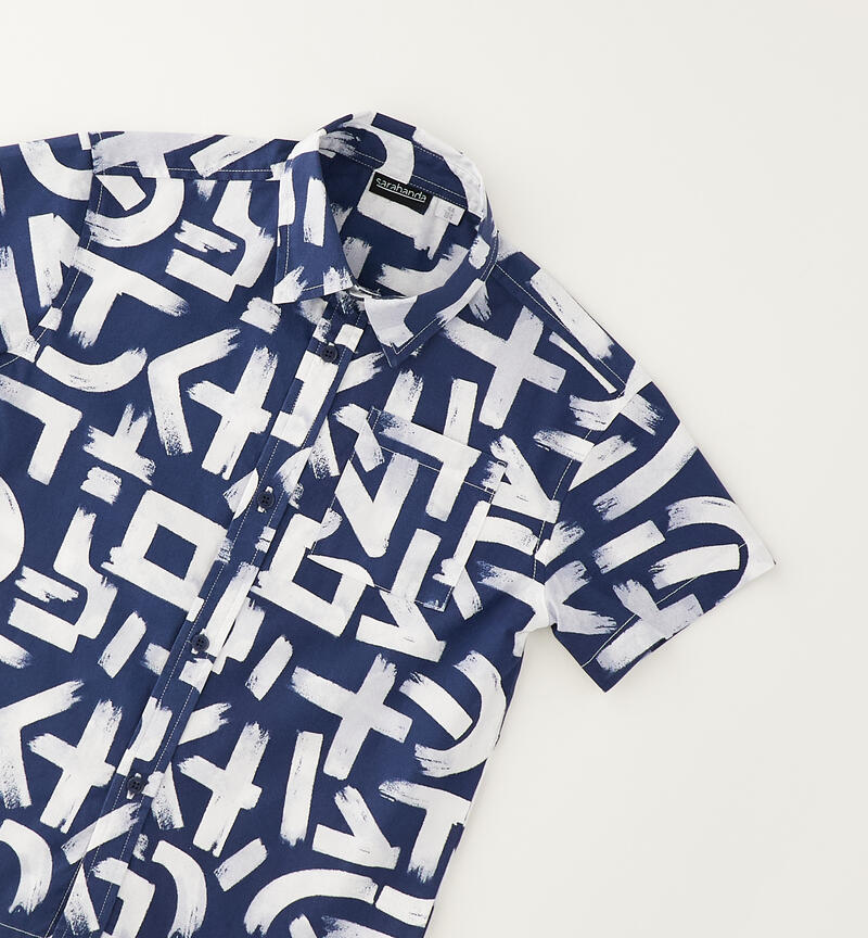 Camicia per bambino BIANCO-NAVY-6CAM