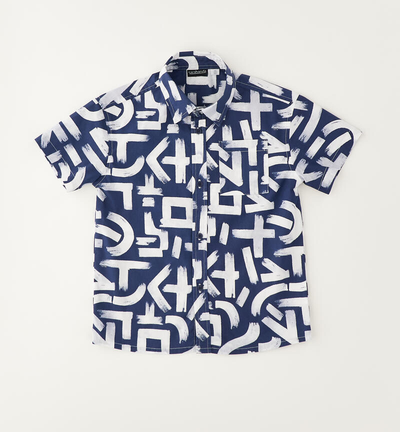 Camicia per bambino BIANCO-NAVY-6CAM