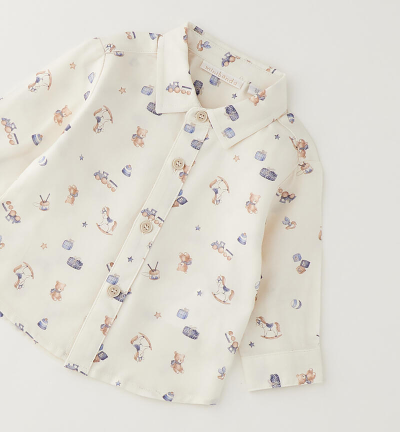 Camicia per neonato BEIGE-AZZURRO-6CFD