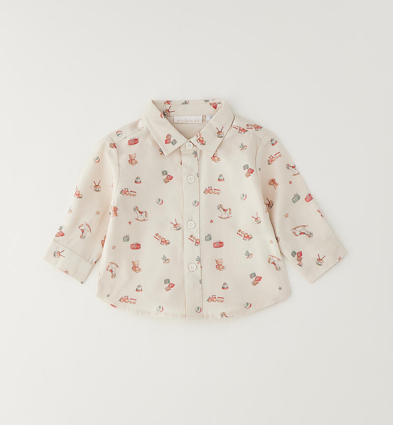 Camicia per neonato PANNA-ROSSO-6CFE