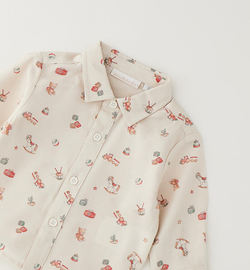 Camicia per neonato PANNA-ROSSO-6CFE