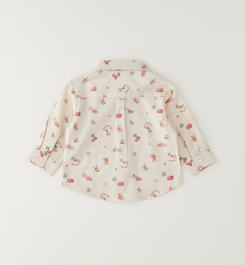 Camicia per neonato PANNA-ROSSO-6CFE