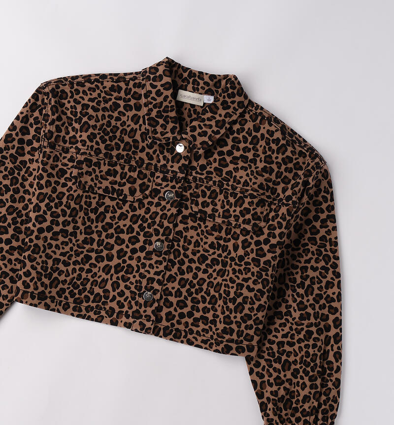 Camicia per ragazza MARRONE-NERO-6BRW