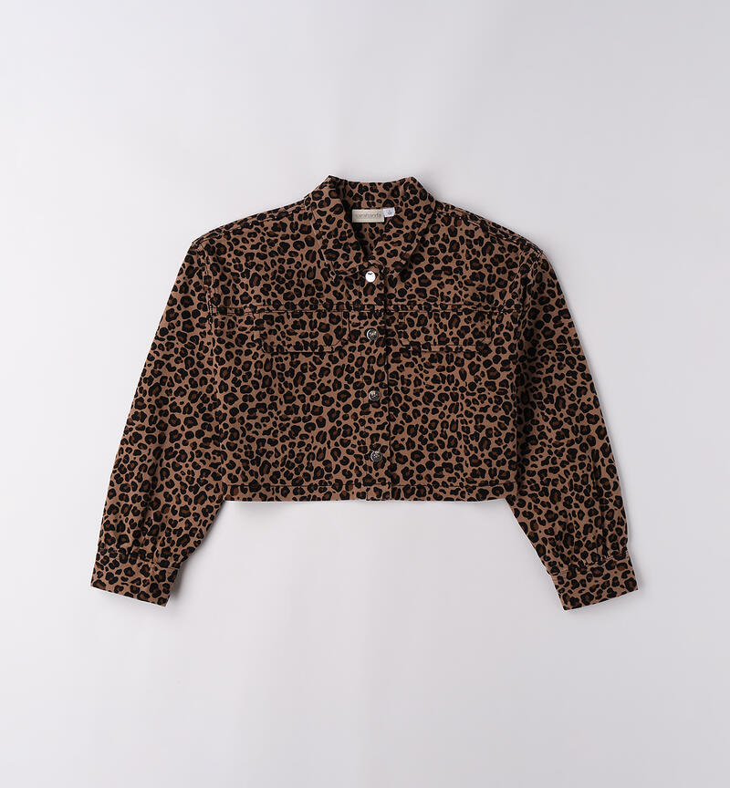 Camicia per ragazza MARRONE-NERO-6BRW