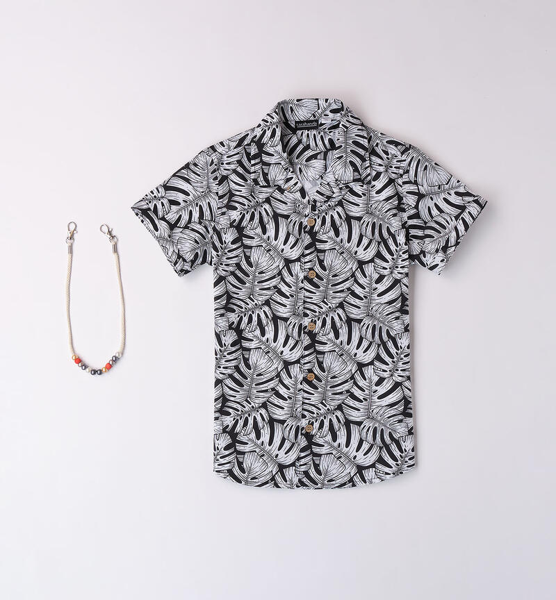 Boys' shirt with necklace BIANCO-NERO-6ALD