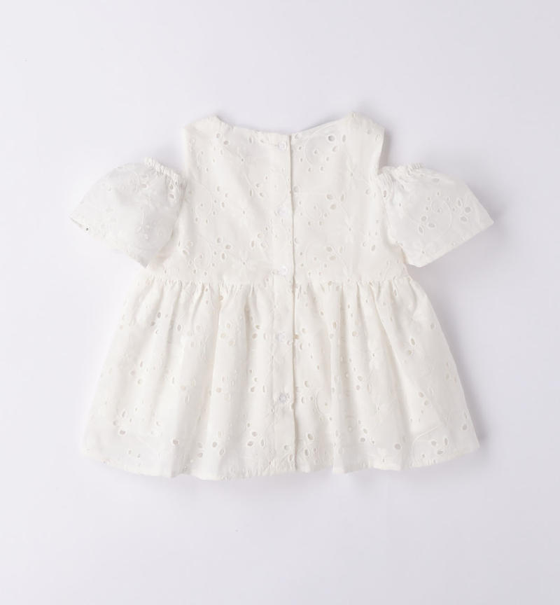 Sarabanda broderie anglaise top for girls from 9 months to 8 years PANNA-0112