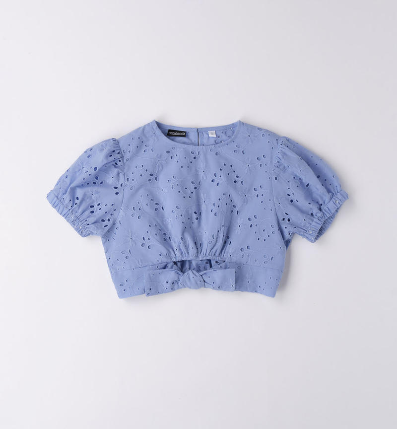 Sarabanda broderie anglaise shirt for girls from 8 to 16 years AVION-3621