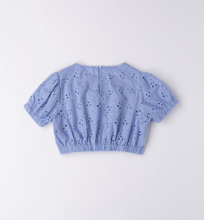 Sarabanda broderie anglaise shirt for girls from 8 to 16 years AVION-3621