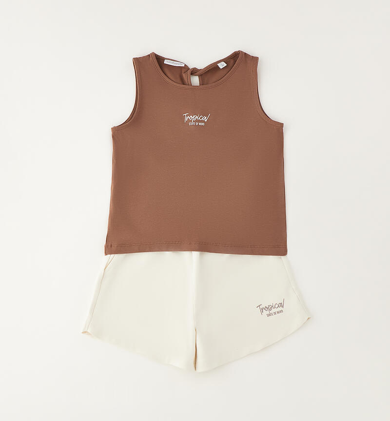 Canotta e Shorts per ragazza BROWN-1213