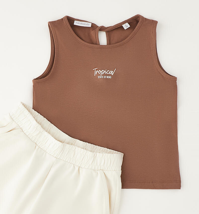 Canotta e Shorts per ragazza BROWN-1213