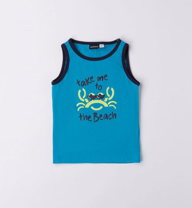 Sarabanda beach vest top for boys from 9 months to 8 years TURCHESE-4033