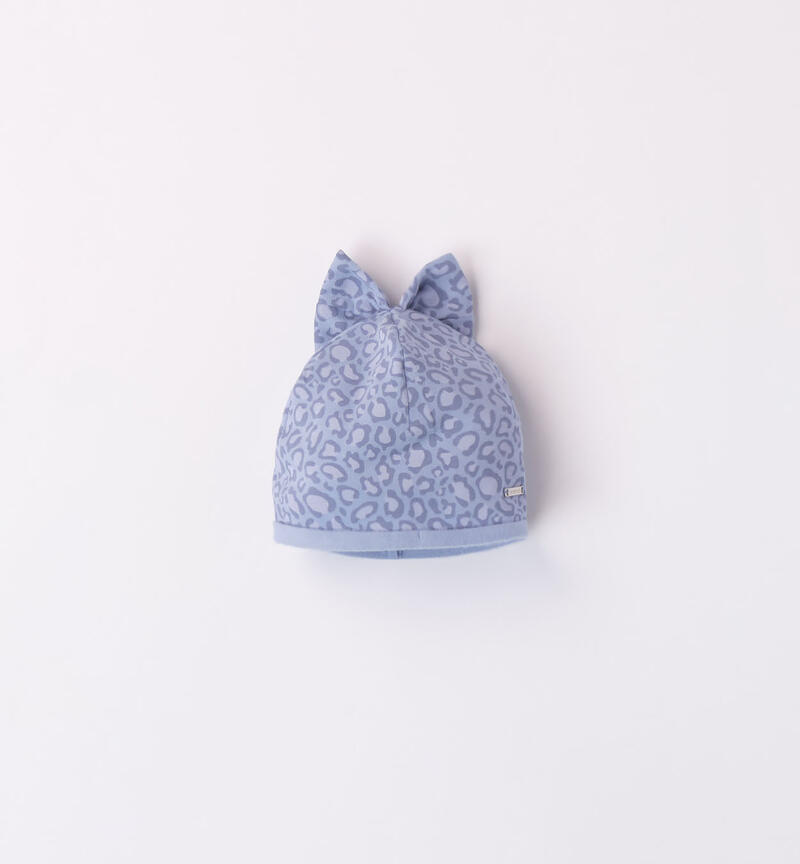 Sarabanda fleece hat for girls from 9 months to 8 years AZZURRO-AZZURO-6K01