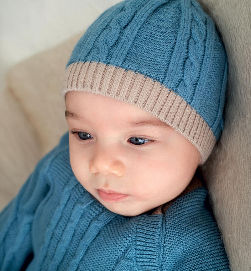 Cappellino neonato Minibanda PETROLIO-3957