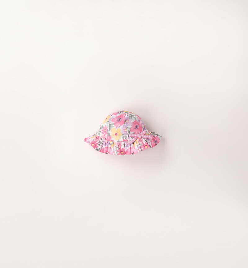 Baby girl's bucket hat BIANCO-FUCSIA-6BZC