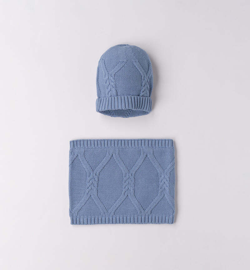 Hat and scarf for boys AZZURRO-3762