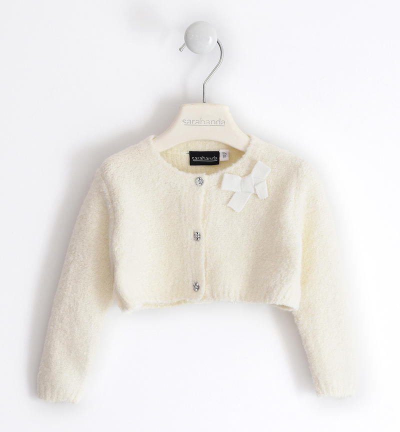 Sarabanda girl's cardigan with bow from 9 months to 8 years PANNA-0112