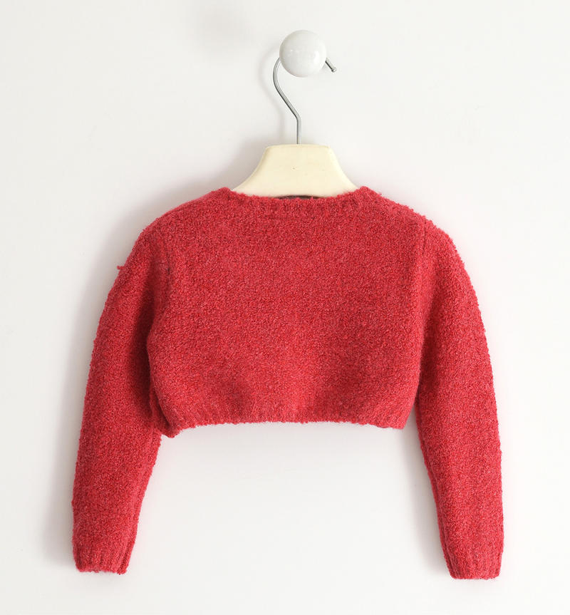 Sarabanda girl's cardigan with bow from 9 months to 8 years ROSSO-2253