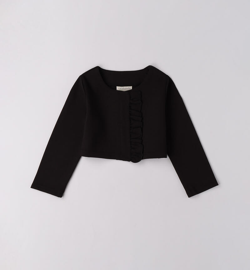 Girl's cardigan with ruffles NERO-0658