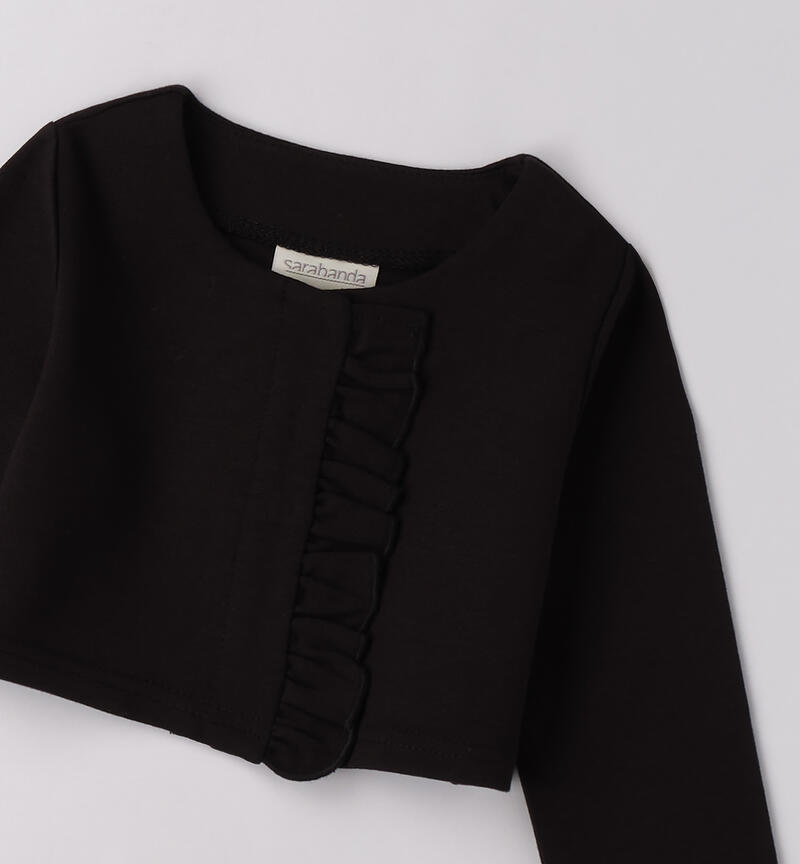 Girl's cardigan with ruffles NERO-0658