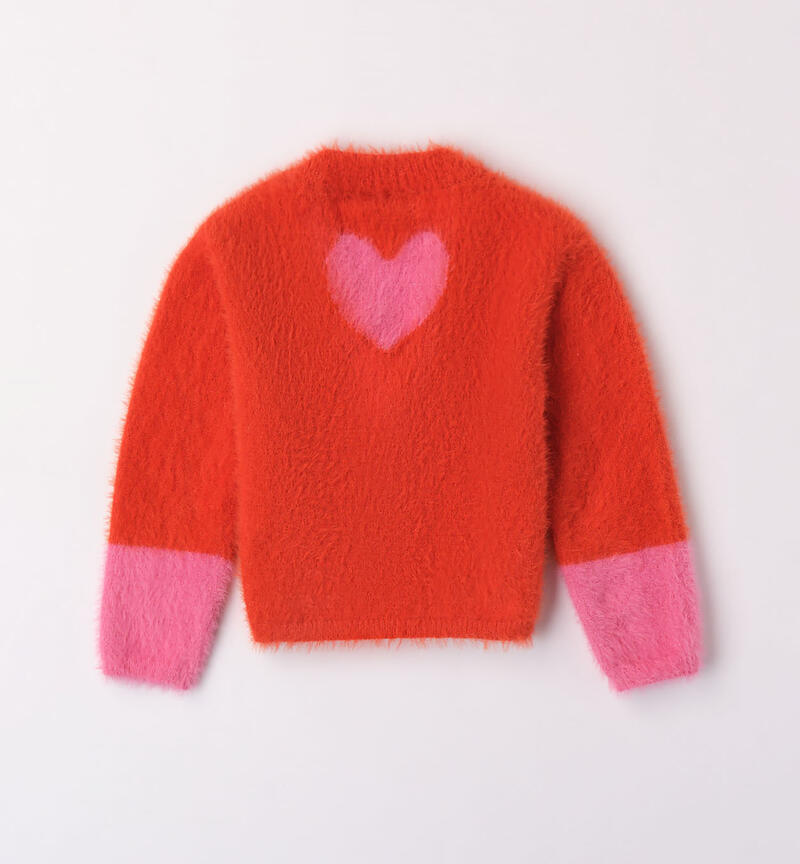 Sarabanda knitted heart cardigan for girls from 9 months to 8 years COCCIO-1948