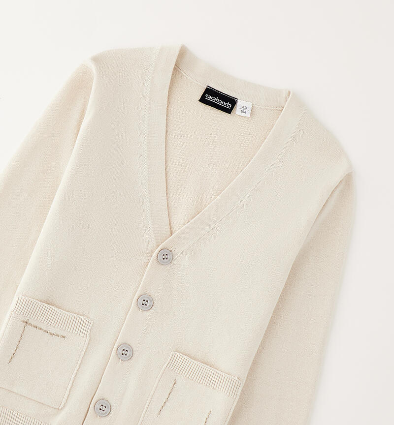 100% cotton children's cardigan ECRU'-0432