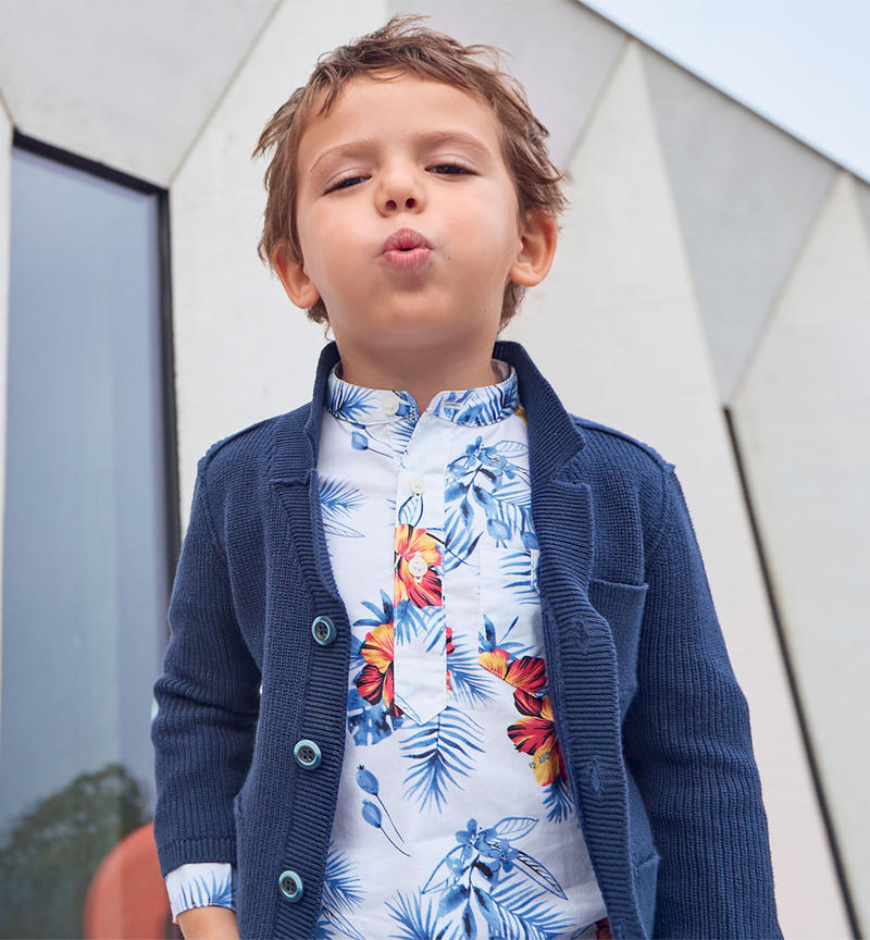 Sarabanda cardigan for boys from 9 months to 8 years NAVY-3854
