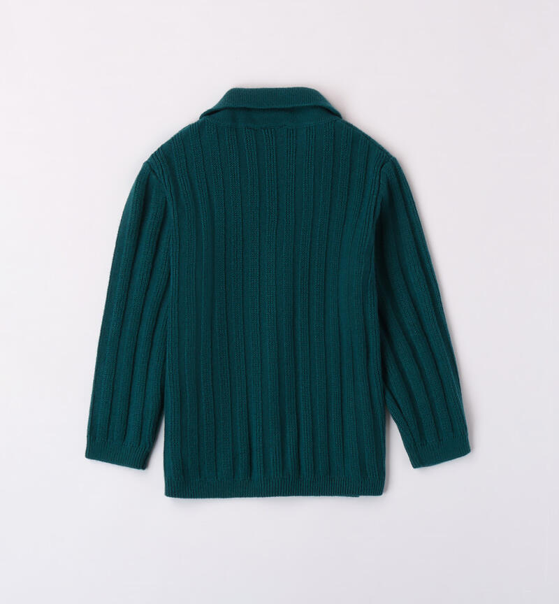 Sarabanda cardigan with pockets for boys from 9 months to 8 years DARK GREEN-4586