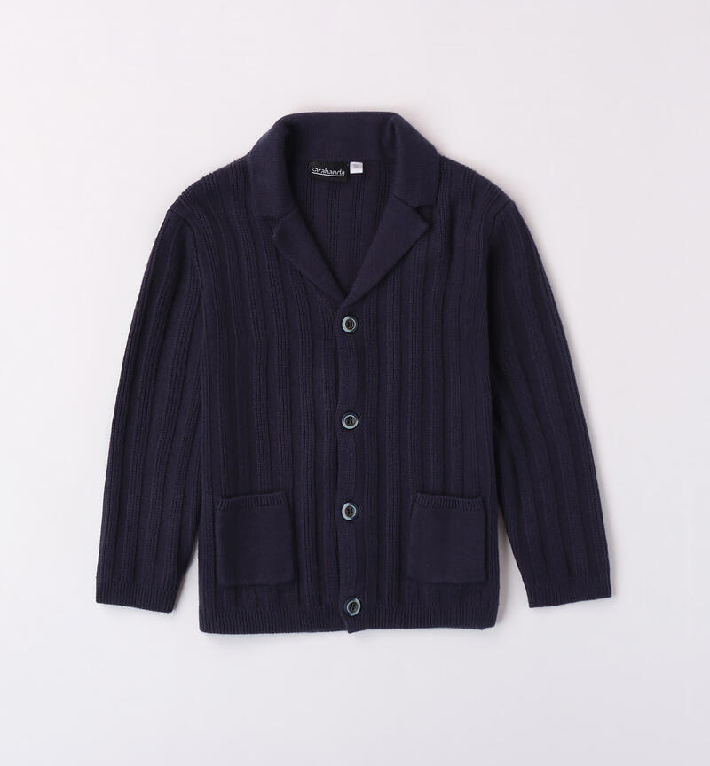 Sarabanda cardigan with pockets for boys from 9 months to 8 years NAVY-3854