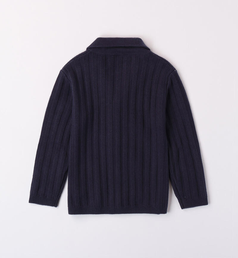 Sarabanda cardigan with pockets for boys from 9 months to 8 years NAVY-3854