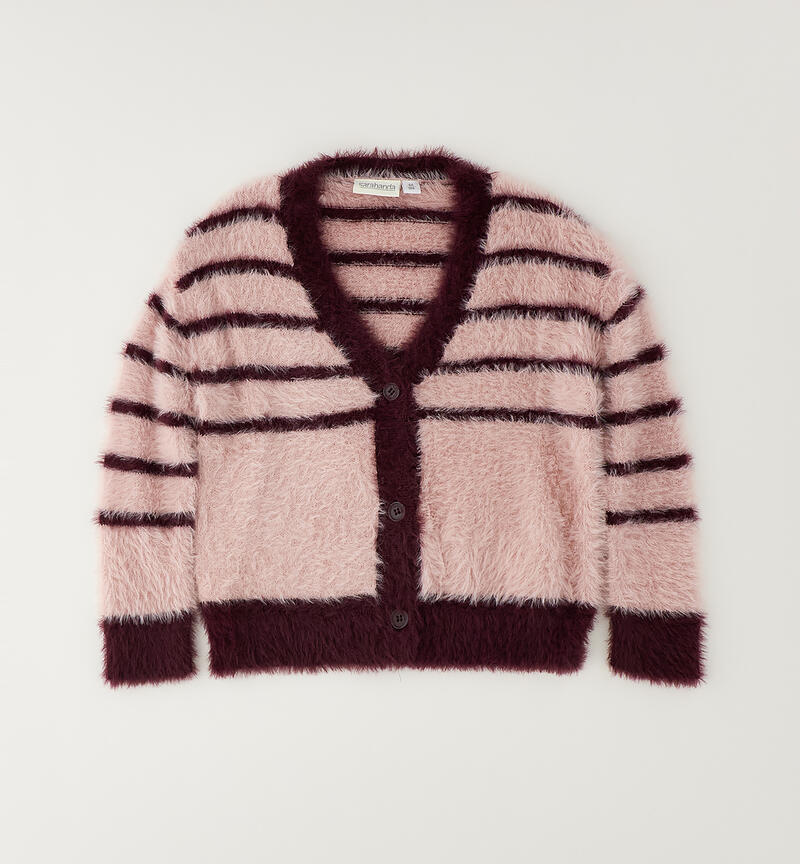 Girls' cardigan GRAPE WINE-3055