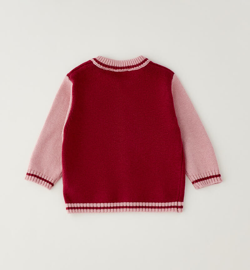 Cardigan Minibanda neonata BORDEAUX-2652