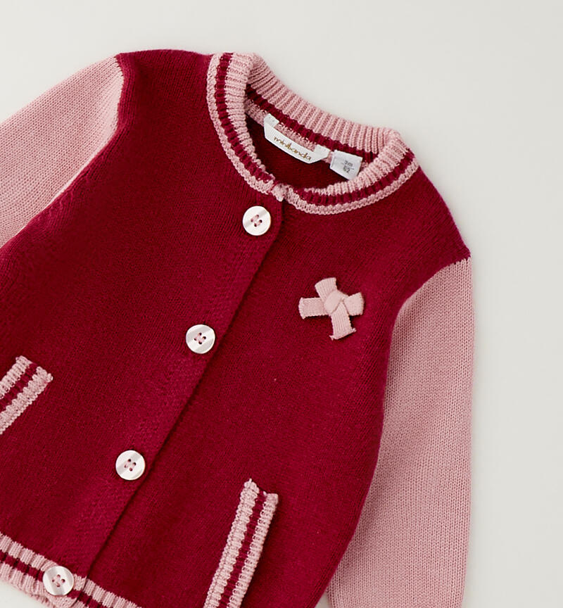 Cardigan Minibanda neonata BORDEAUX-2652