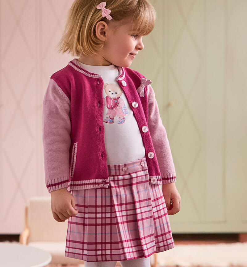 Cardigan Minibanda neonata BORDEAUX-2652
