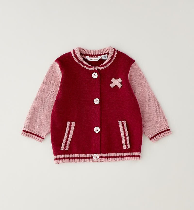 Cardigan Minibanda neonata BORDEAUX-2652