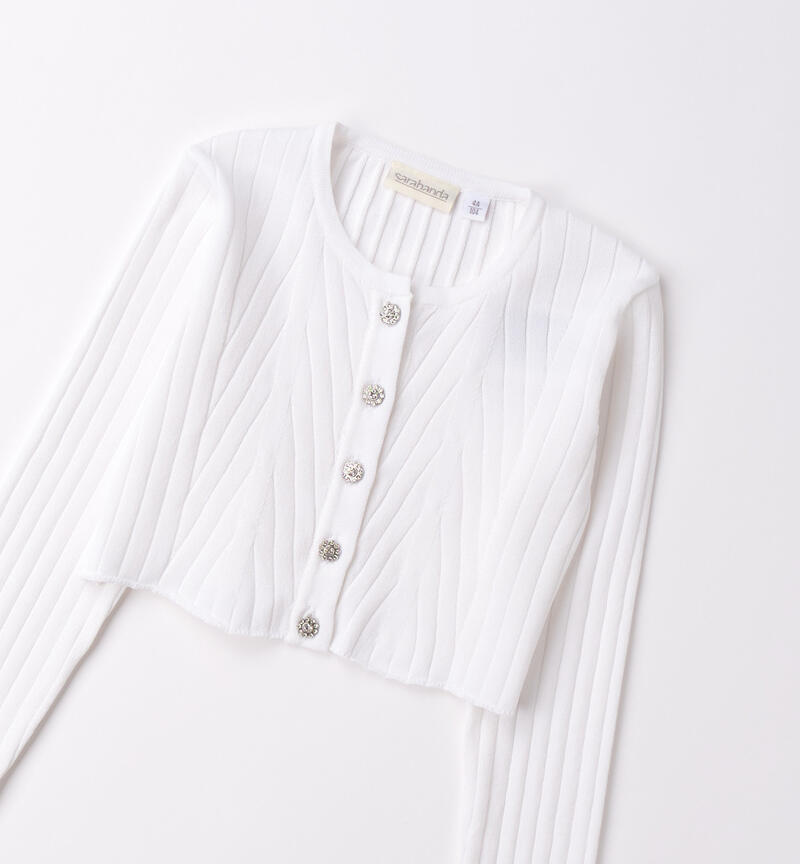 Cardigan for girls BIANCO-0113
