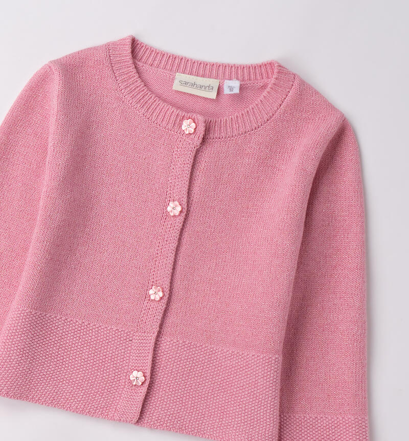 Cardigan per bambina ROSA MELANGE -8952
