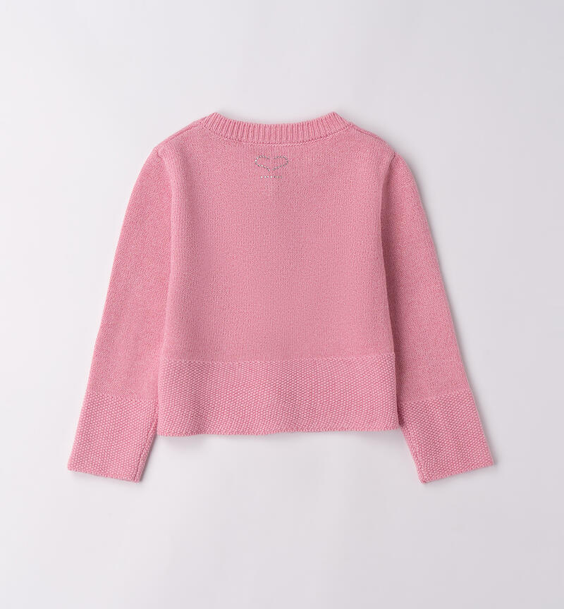Cardigan per bambina ROSA MELANGE -8952