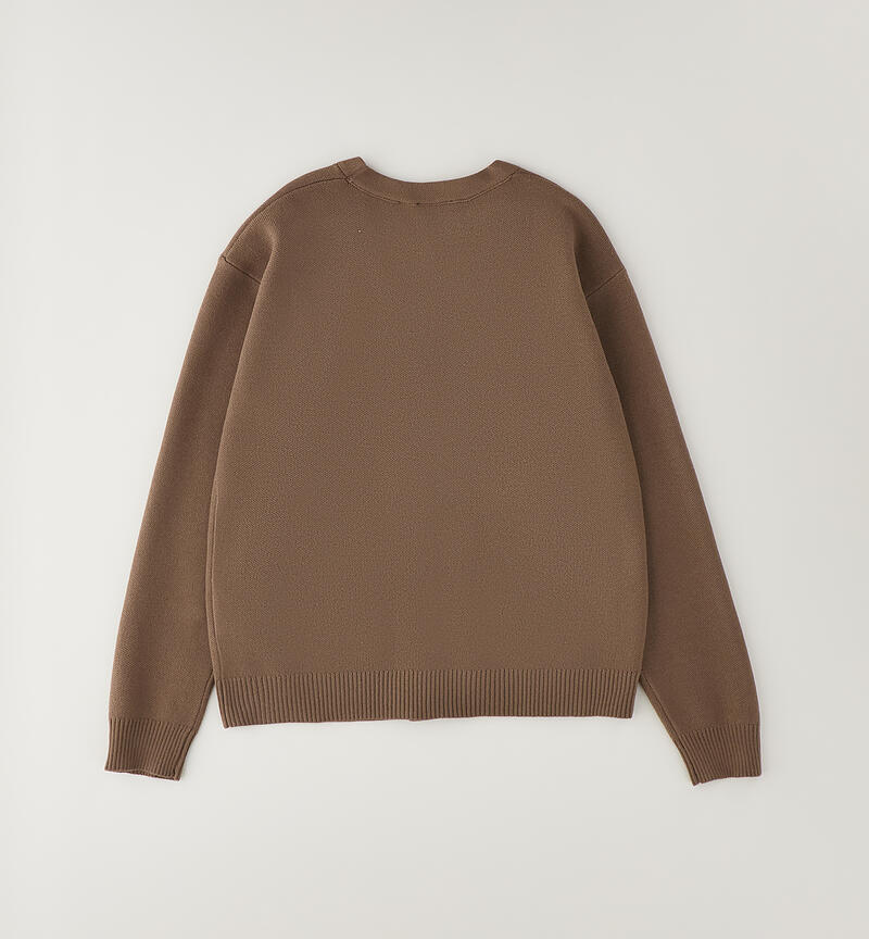 Cardigan per ragazzo MARRONE-0621